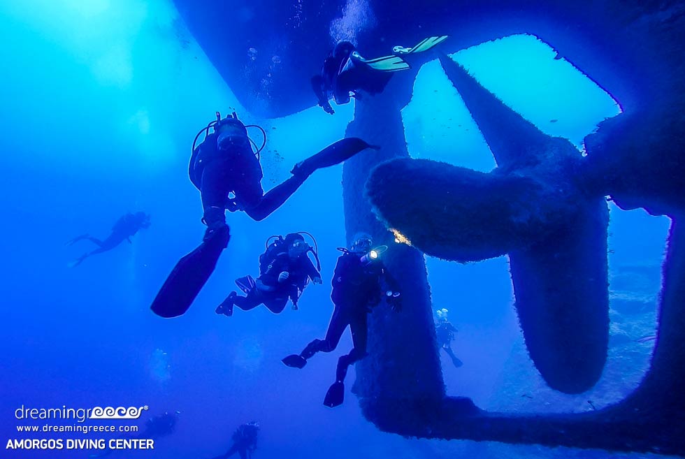 Amorgos Diving Center. Shipwreck Scuba diving in Greece