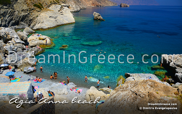 Agia Anna beach Amorgos. Best beaches in Greece.