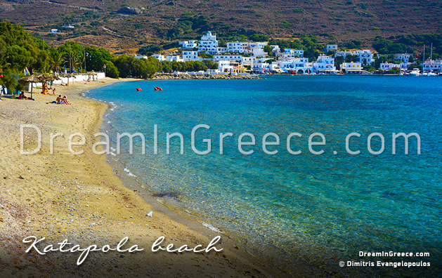Katapola Beach in Amorgos island Greece