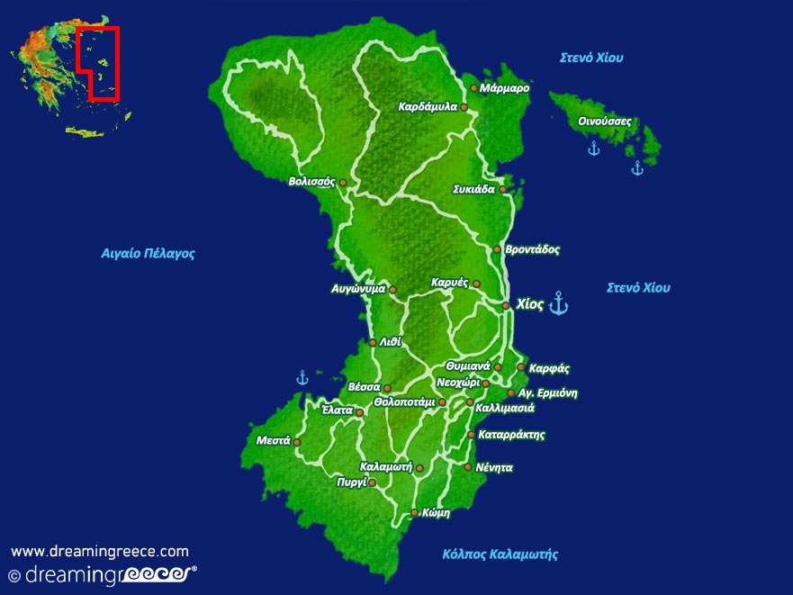 Χίος Χάρτης Βορειοανατολικού Αιγαίου