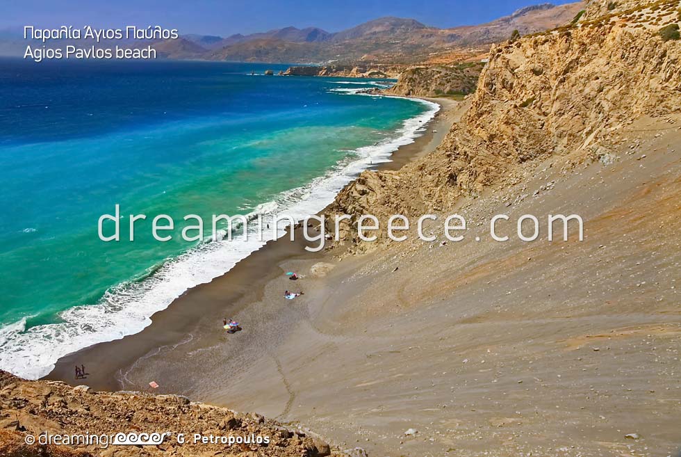 Agios Pavlos beach in Rethymno Crete Greece