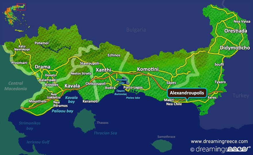 Alexandroupolis Map Greece. Holidays in Greece.