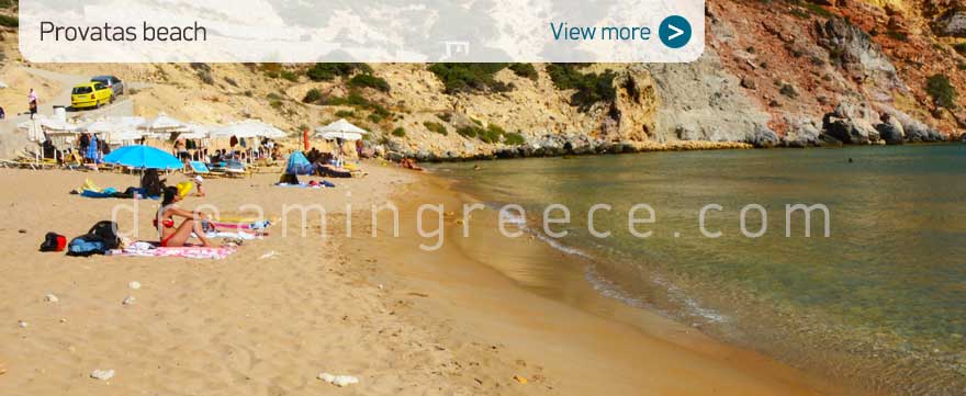 Provatas beach Milos Beaches Greece. Holidays in the Cyclades.