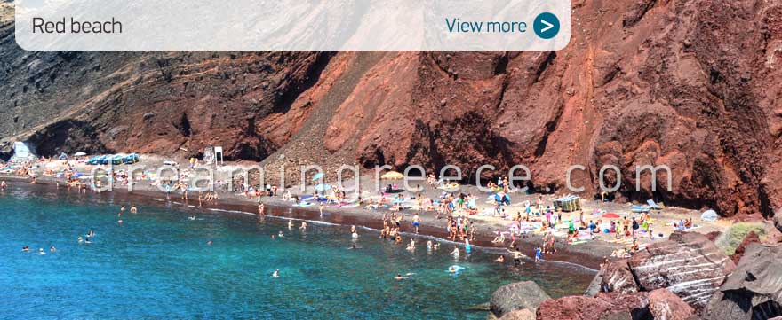 Red beach Santorini Beaches Greece. Holidays Greek islands.