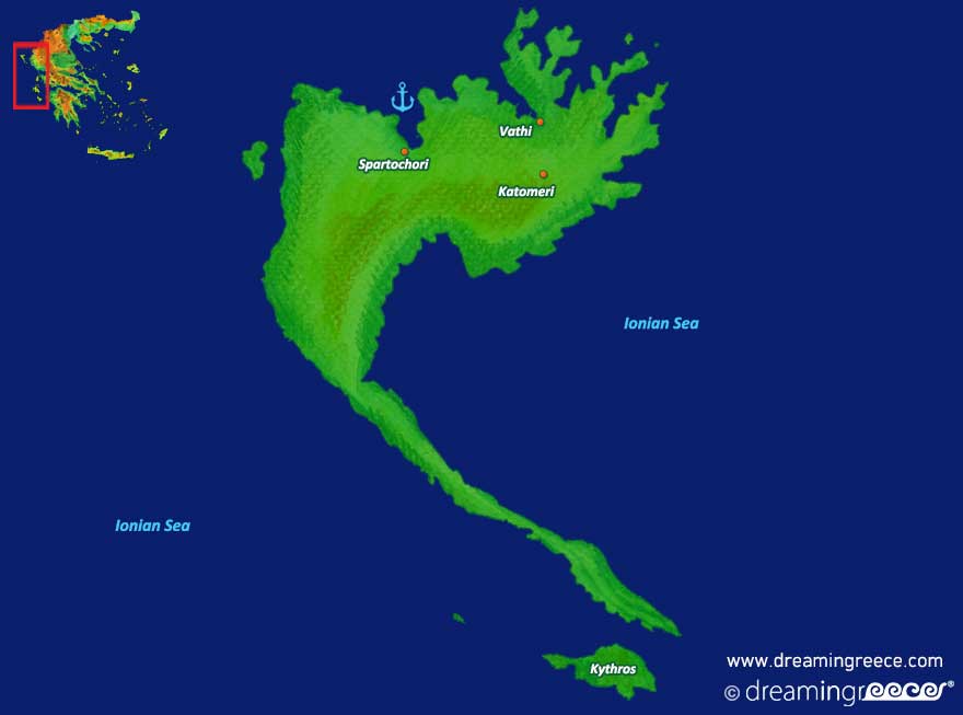 Meganisi island Map Greece Ionian Islands