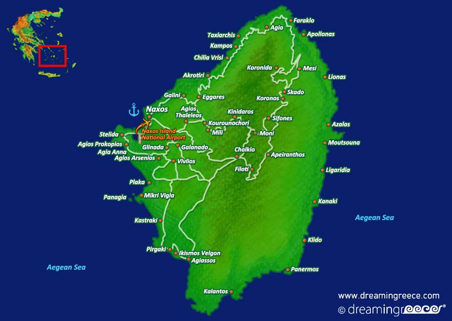 Naxos Map Greece