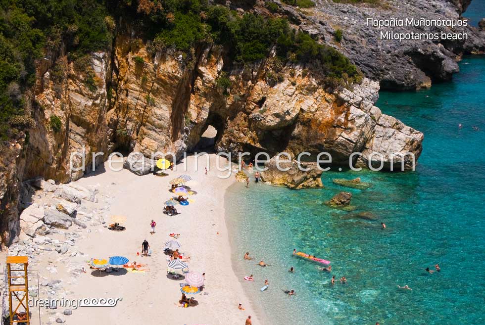 Milopotamos beach in Pelion Beaches in Greece. Holidays Pelion Greek Travel.