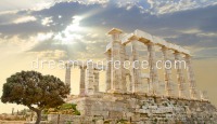 Temple of Poseidon at Sounio. Travel Guide of Greece.